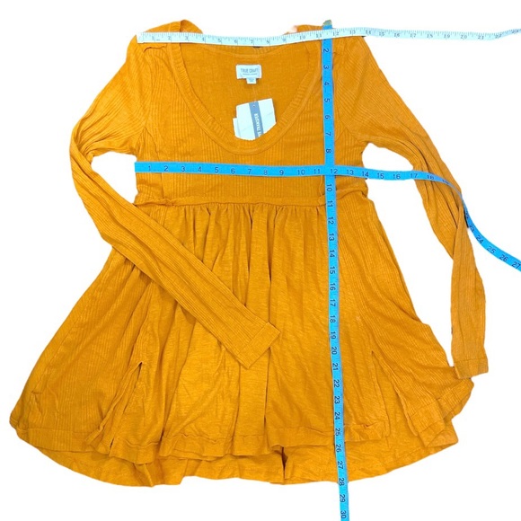 NWT TRUE CRAFT Babydoll Orange Top Long Sleeve Round Neck Size Small S - Picture 8 of 9
